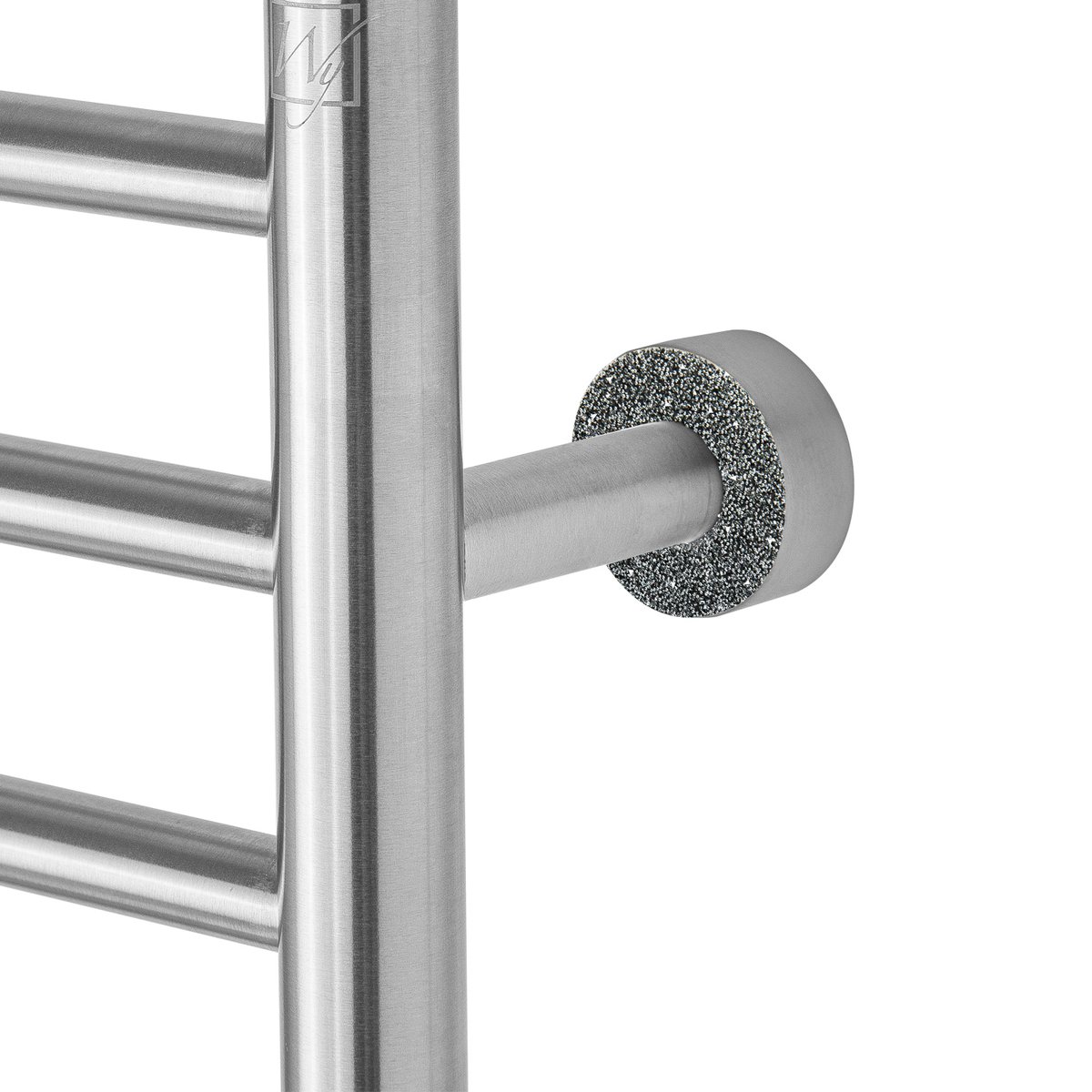 Brushed Towel Warmer Slate Austrian Crystals Close up