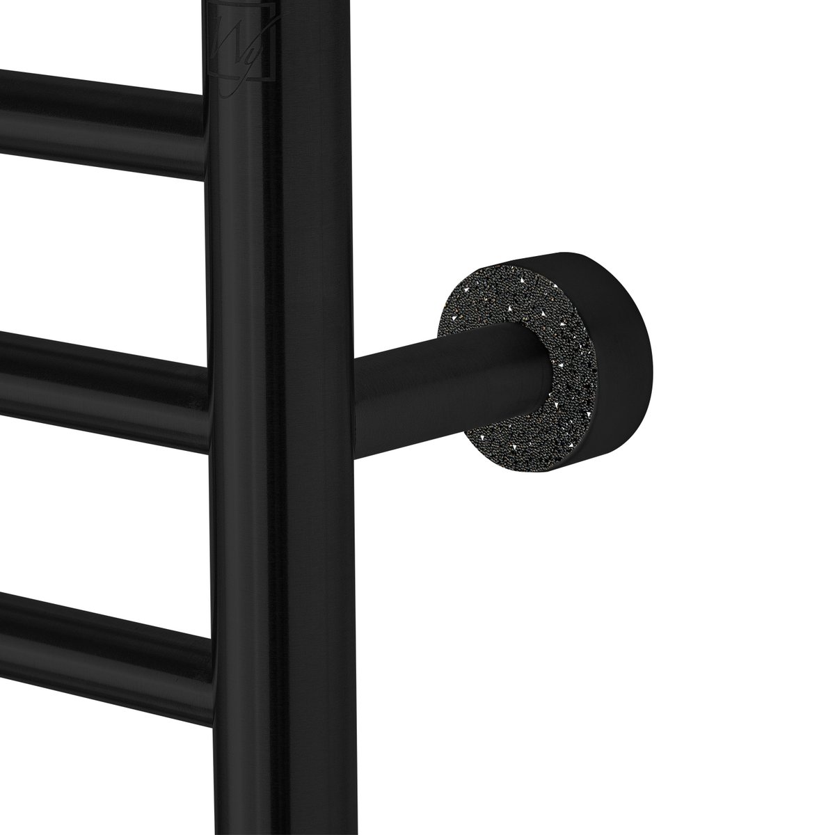 Matte Black Towel Warmer Midnight Austrian Crystals