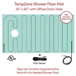 TempZone Shower Floor Mat 32x60 offset drain