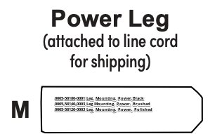 Leg, Mounting, Power, Black
