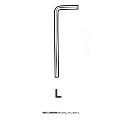 Wrench, Hex, 2.5mm