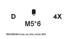 Screw, Set, Allen, Socket, M5*6