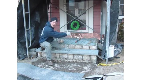A Concord Carpenter Installs Snow Melting Cable in Heated Stairs