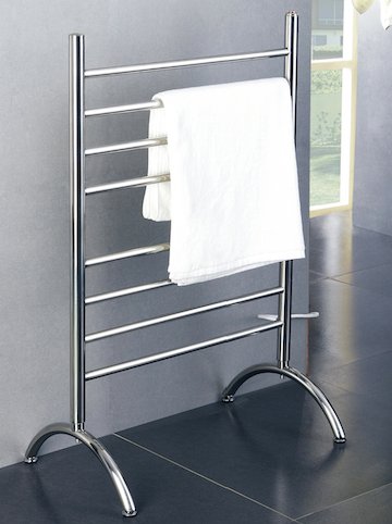 A plug-in Barcelona towel warmer brings convenience and functionality
