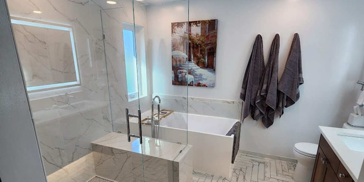 Floor heating on tile in a master bathroom in Apple Valley, MN.