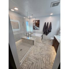 Floor heating on tile in a master bathroom in Apple Valley, MN.