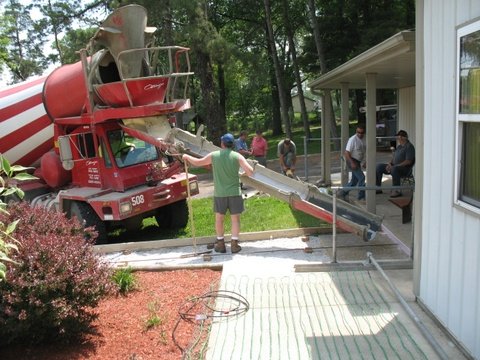 Accessibility Ramp Step 5: Pouring concrete