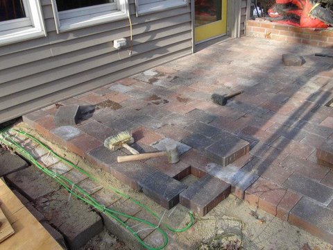 Step 3: Cover with sand or mortar