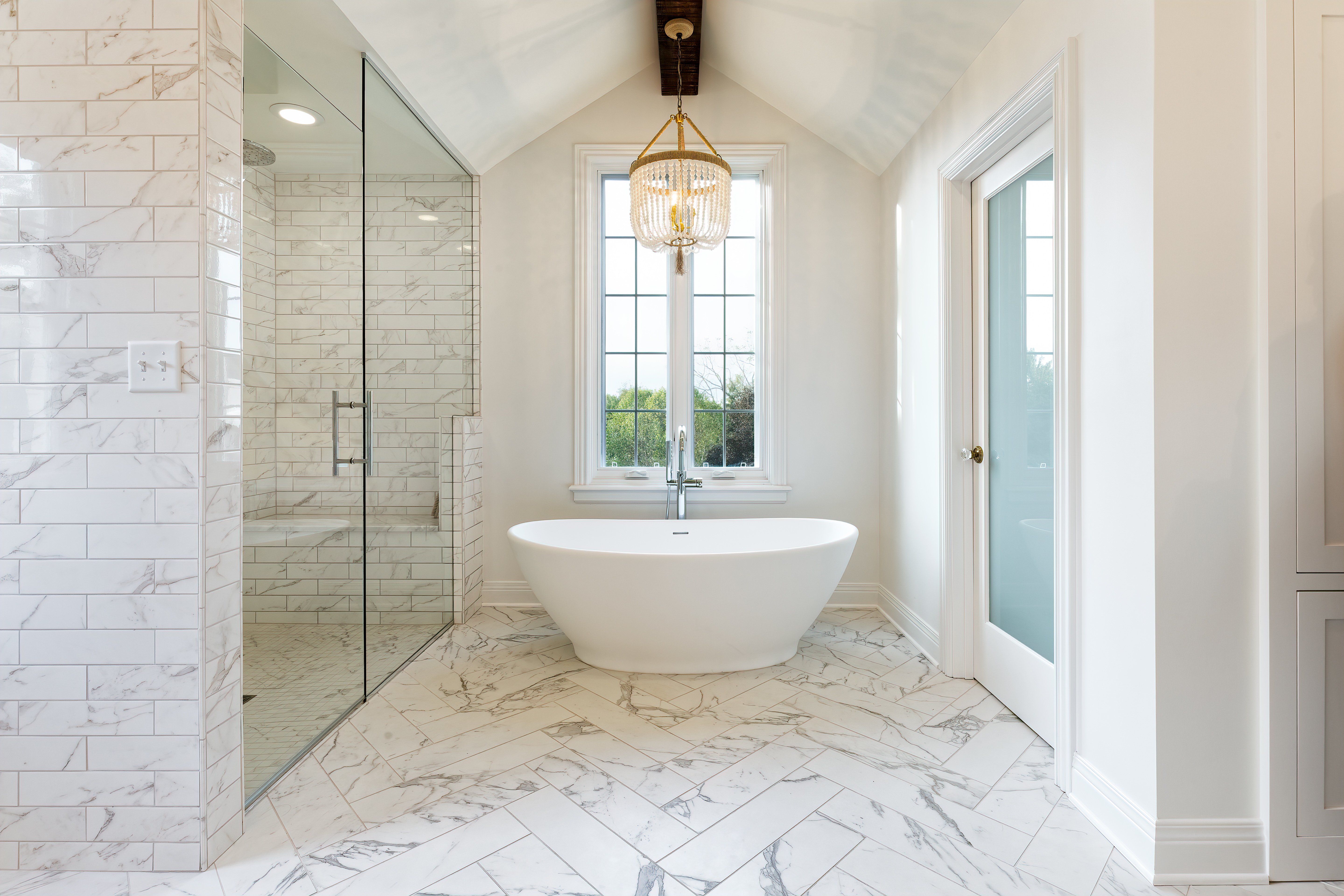 Floor heating on tile in a master bathroom in Cincinnati, OH.