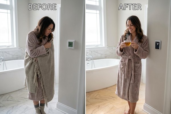 Radiant Heated Bathroom Floor: Before and After Comfort