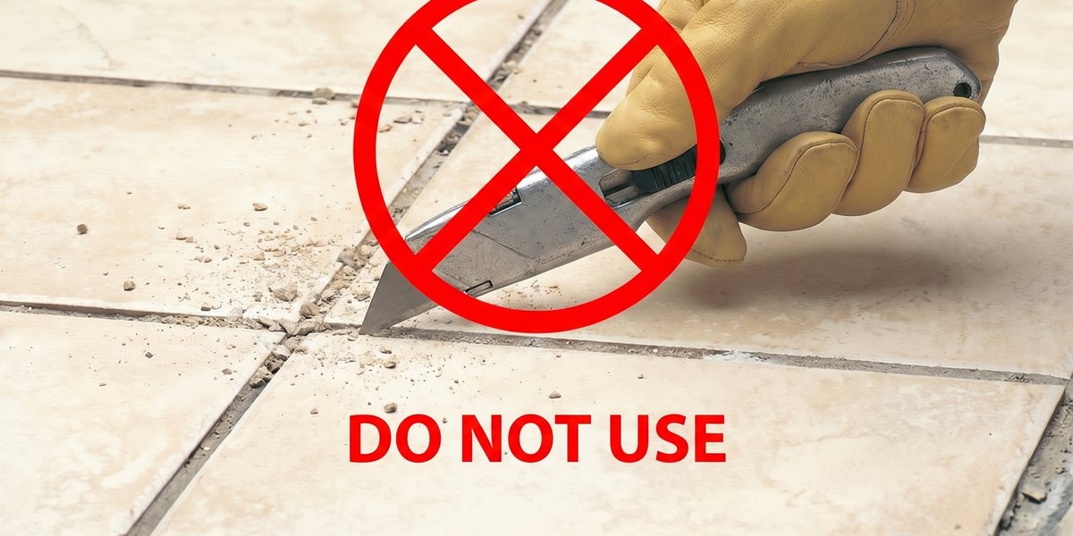 Applying Grout to Heated Tile Floor with Dowel