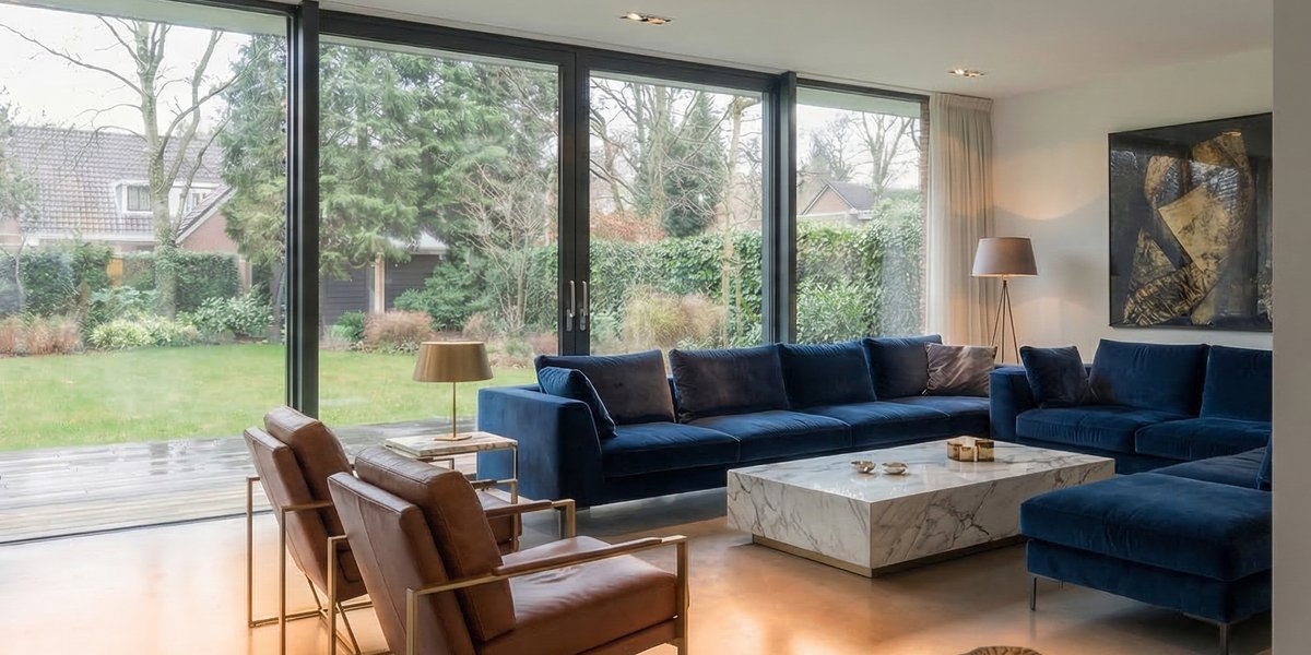 Luxury Living Room Radiant Heated Flooring with UWG5 Thermostat