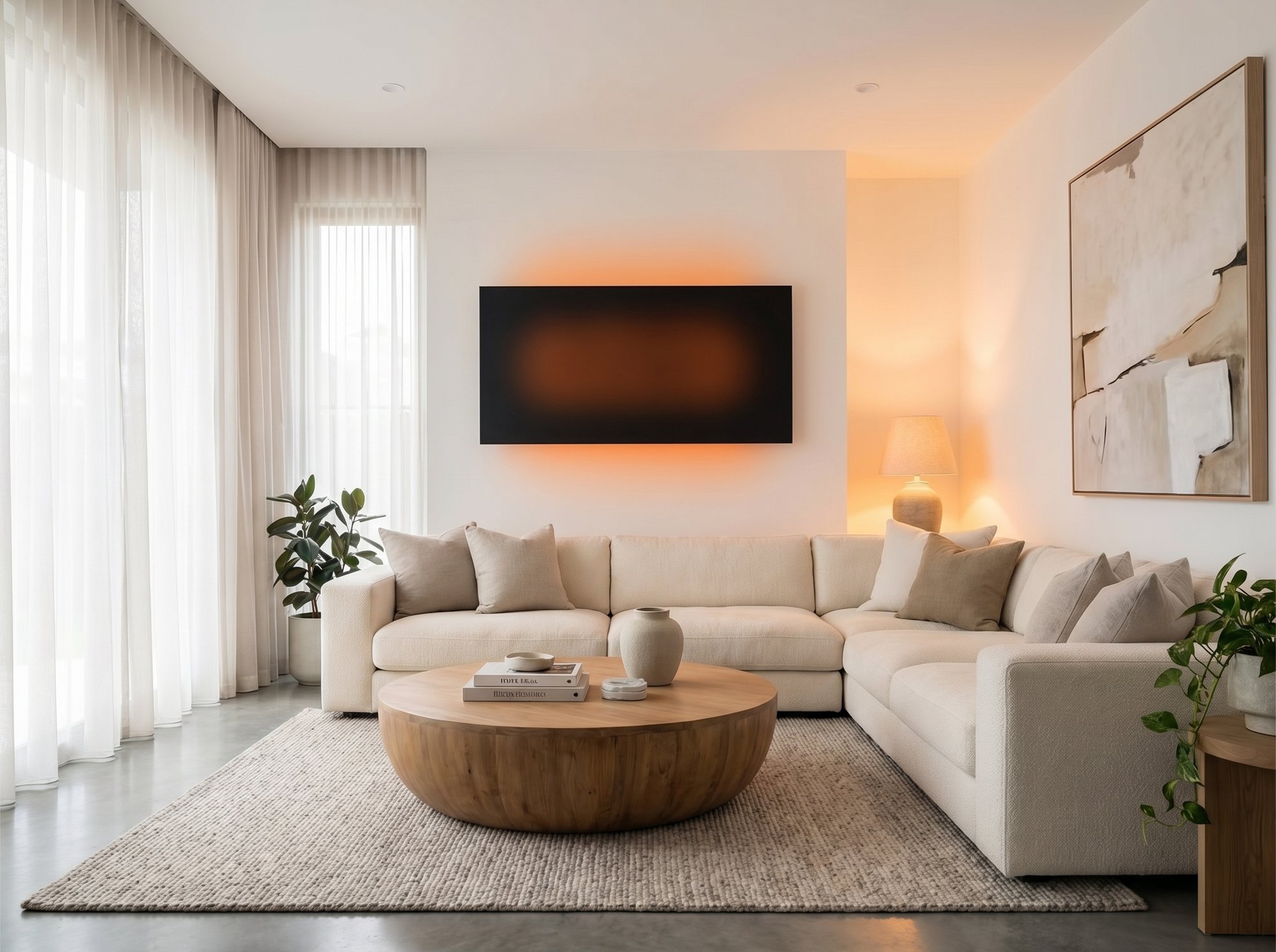 Infrared Heating Panel Warms Modern Luxury Living Room