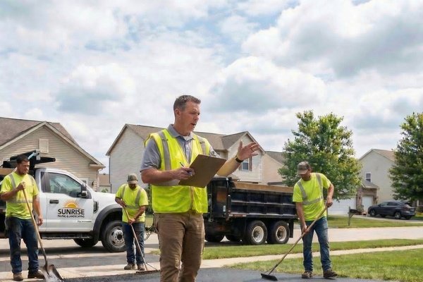Manager Supervising Asphalt Snow Melting Installation Jobsite