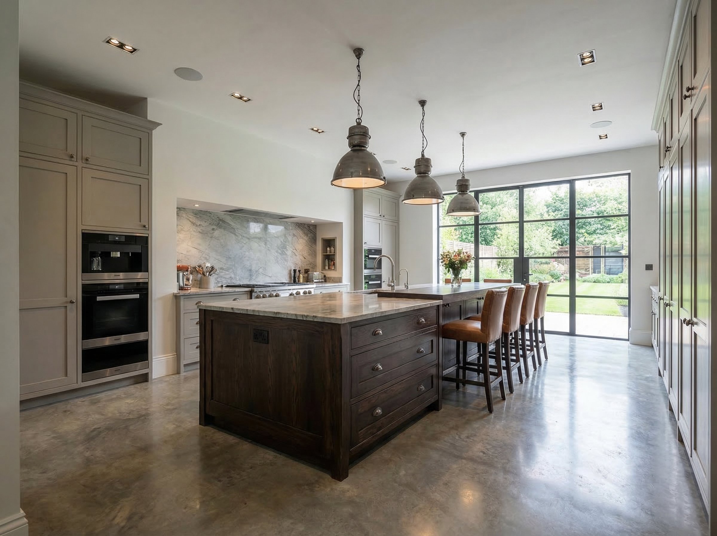 Heated Concrete Floor Provides Radiant Warmth in Modern Kitchen