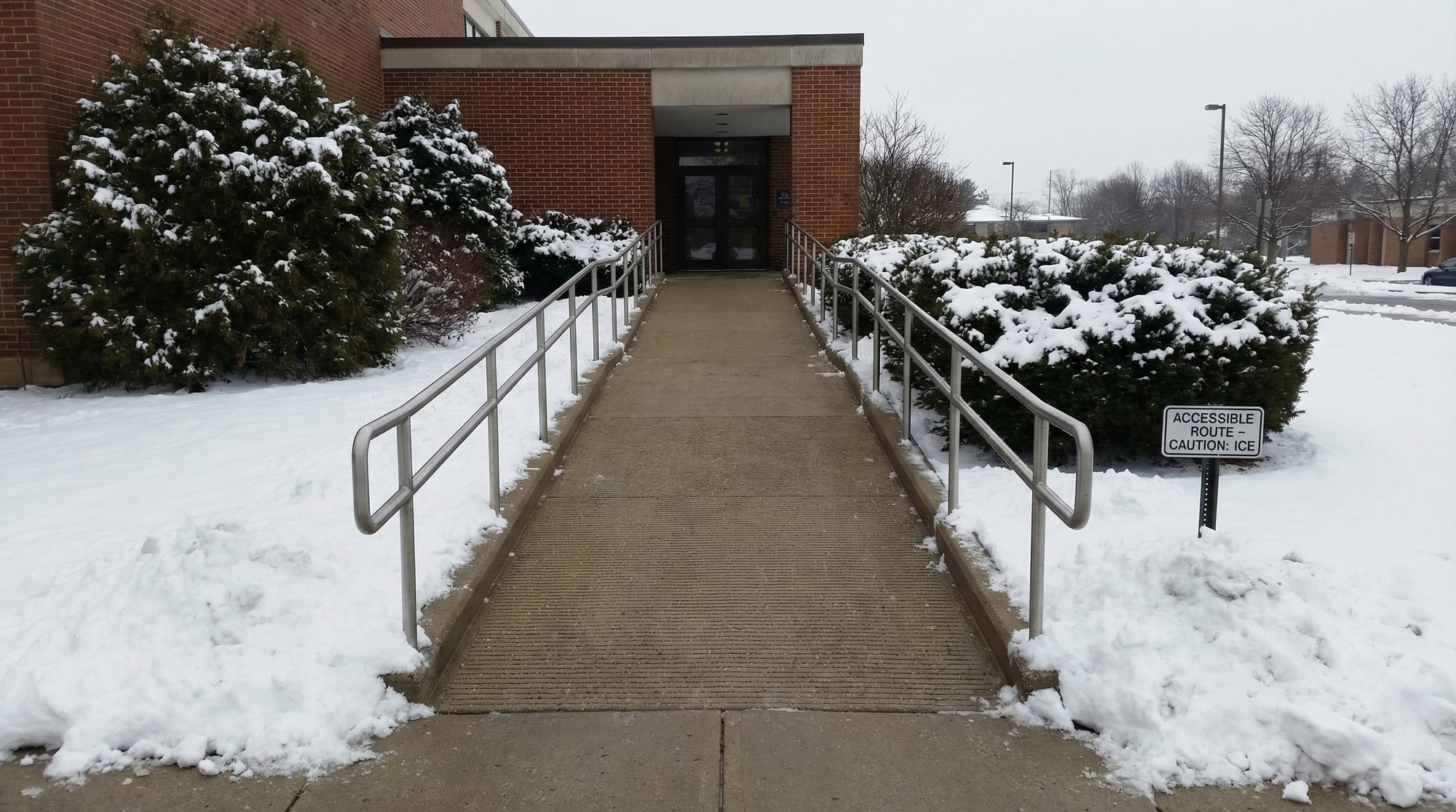 Heated Concrete Ramp Provides Accessible Snow-Free Winter Walkway