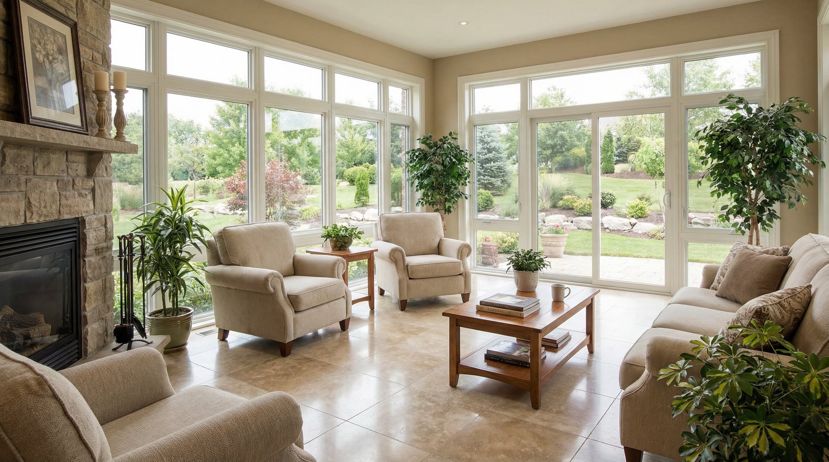 Heated Tile Floor Sunroom for Year Round Comfort
