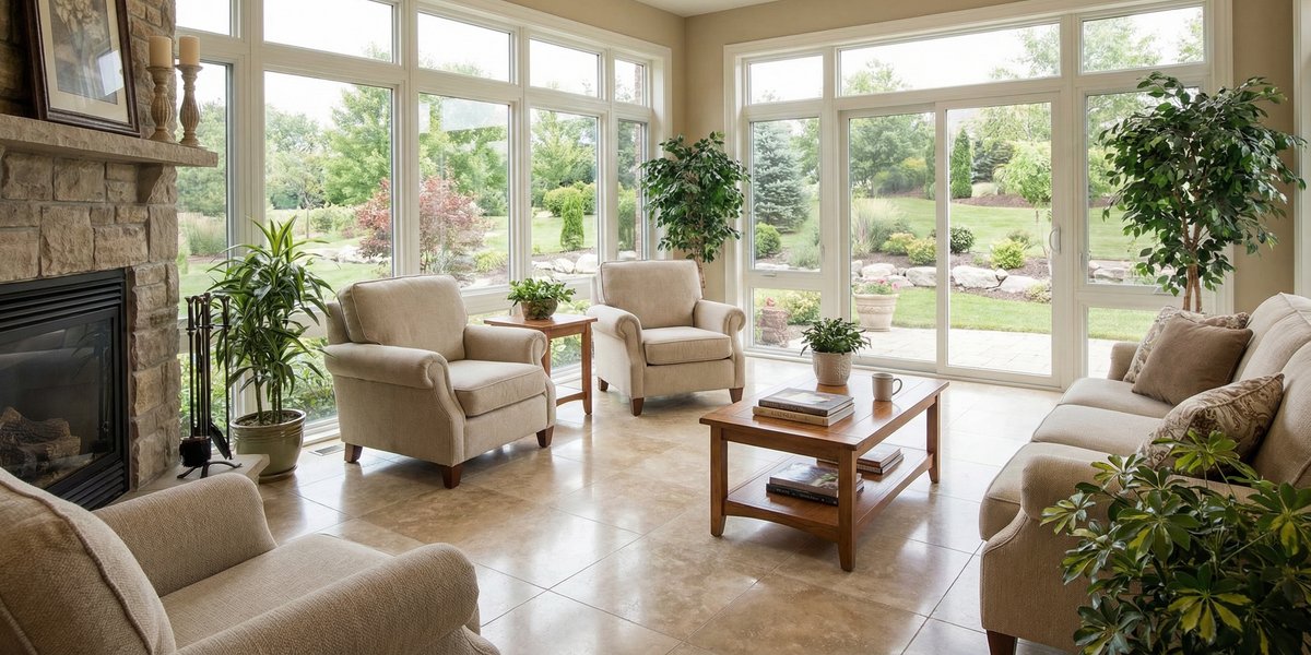Heated Tile Floor Sunroom for Year Round Comfort