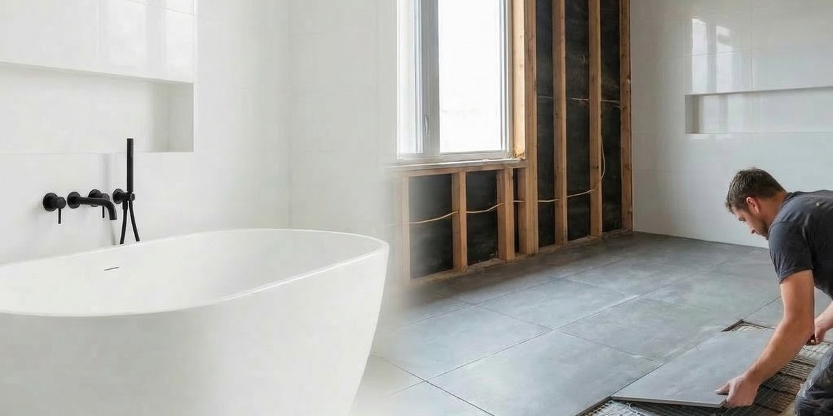 Modern Bathroom Design With Radiant Heated Floors For Spring Renovation