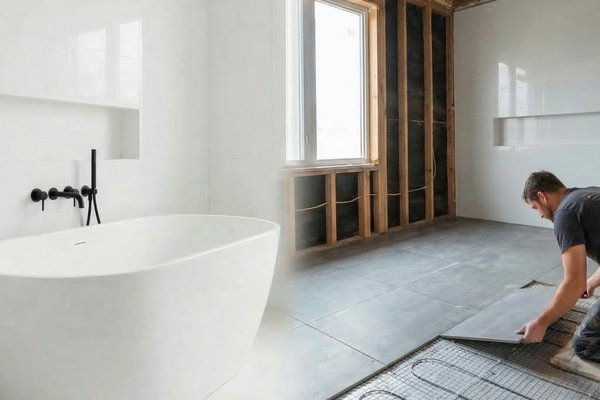 Modern Bathroom Design With Radiant Heated Floors For Spring Renovation