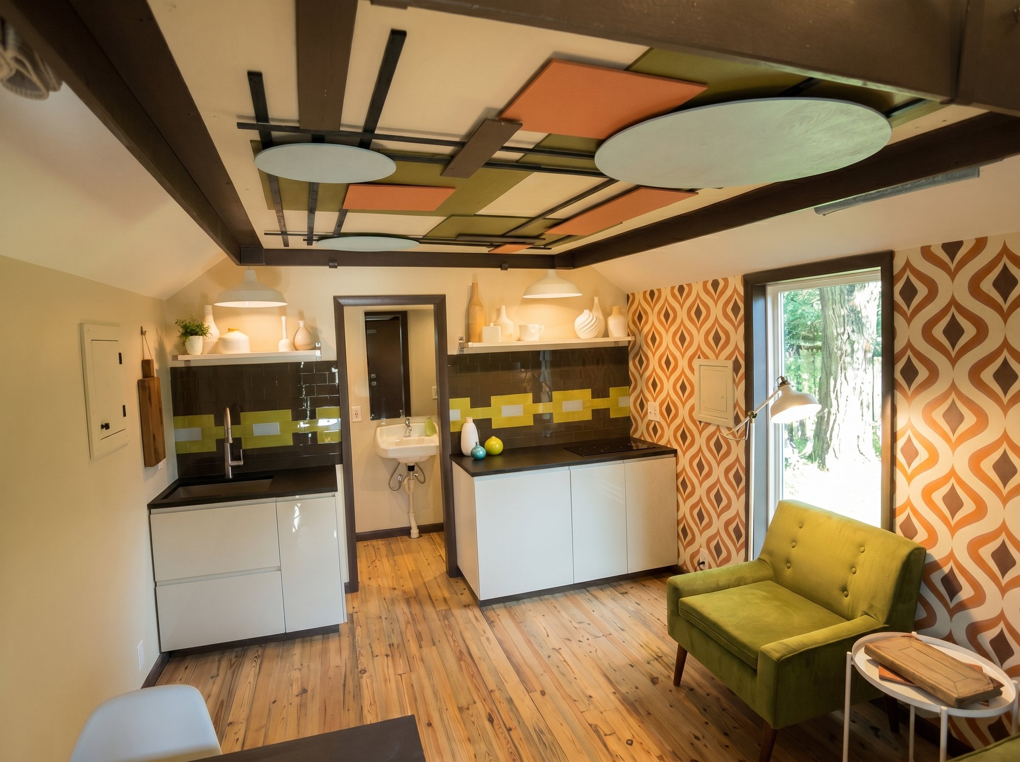 Radiant Heated Bathroom with Mirror and Television
