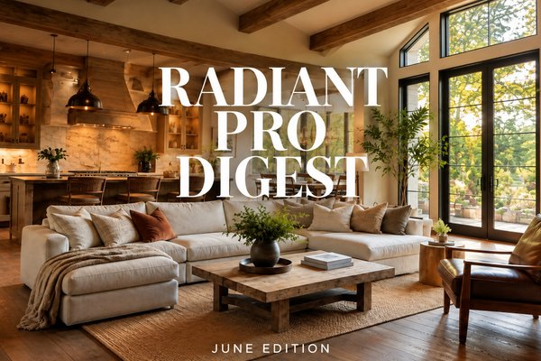 Radiant Floor Heating System Installation With Centered Text Overlay