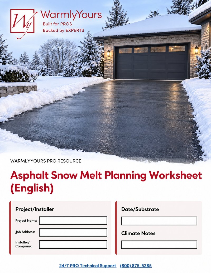 Asphalt Snow Melt Planning Worksheet (English)