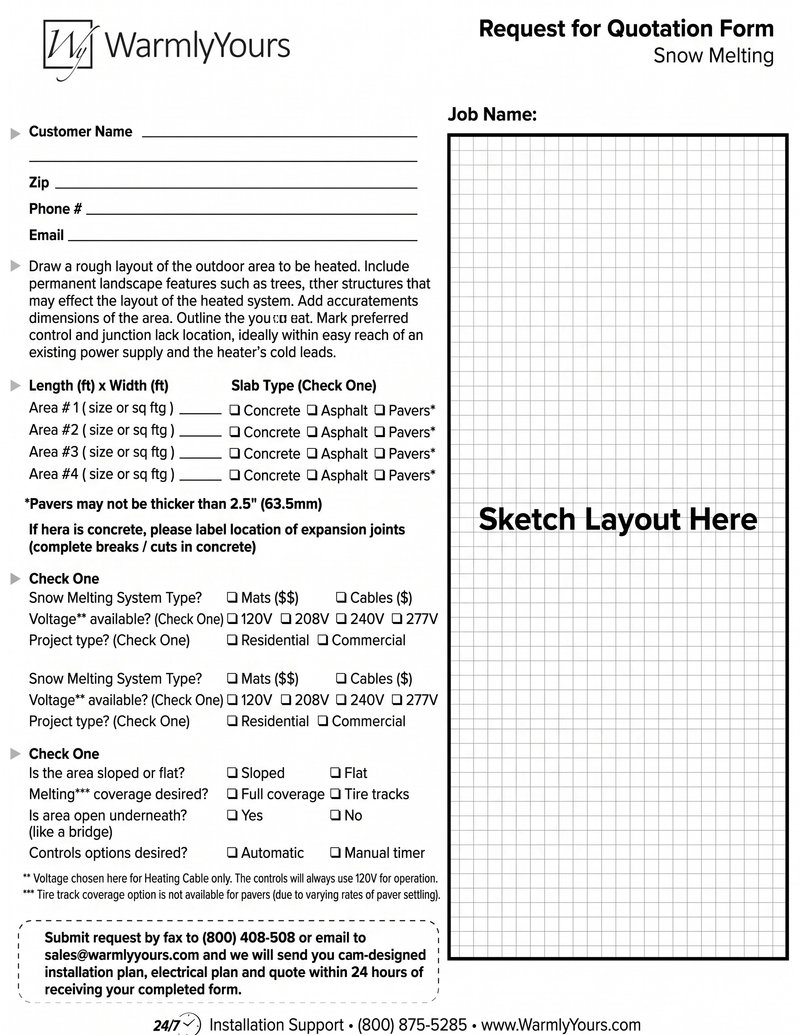 Snow Melting Request Quotation Form (English)