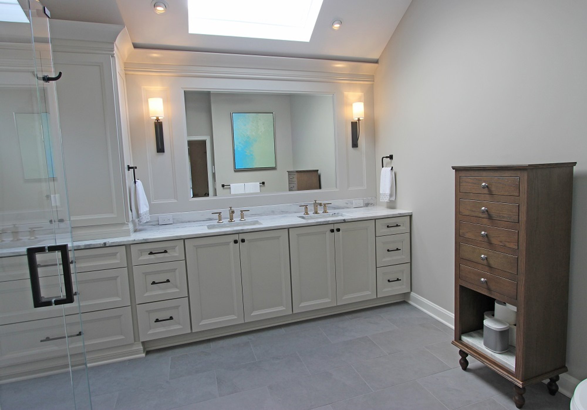 Architectural Justice remodel of bathroom with radiant heated flooring