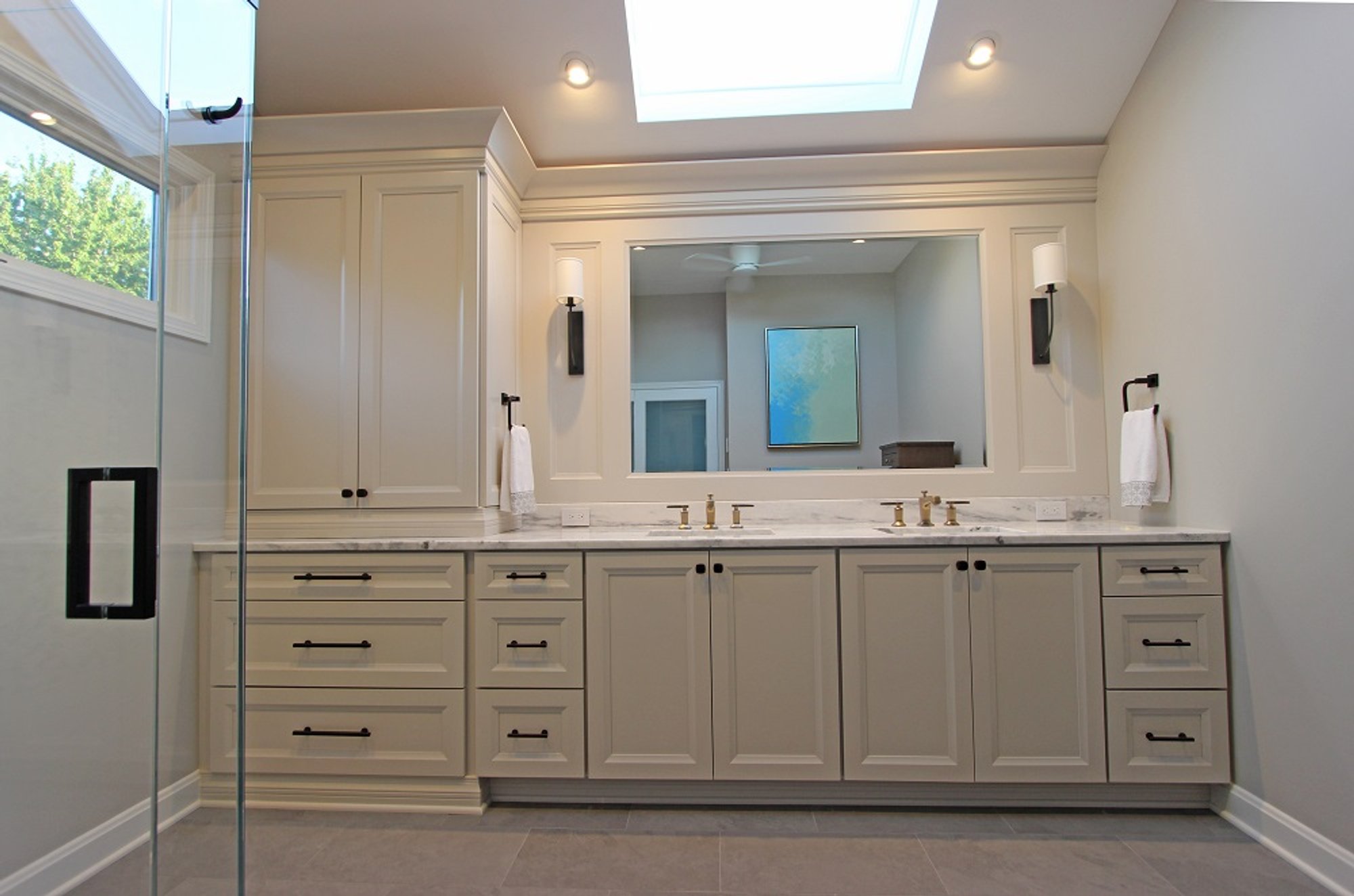 Architectural Justice remodel of luxury bathroom with TempZone heated tile floors