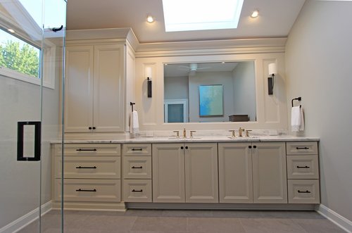 Architectural Justice remodel of luxury bathroom with TempZone heated tile floors