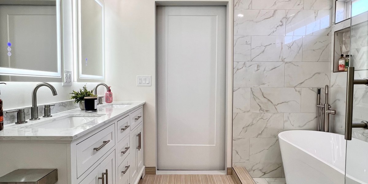 Arojo Bathroom Remodel with floor heating - updated removed thermostat