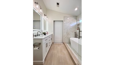 Arojo Bathroom Remodel with floor heating - updated removed thermostat