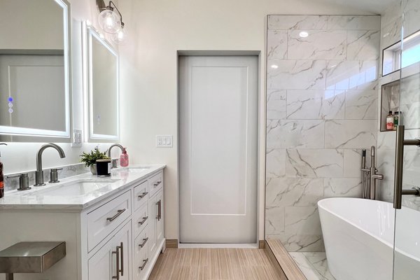 Arojo Bathroom Remodel with floor heating - updated removed thermostat