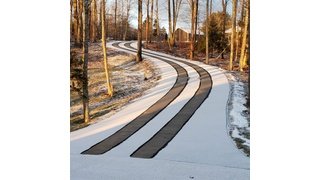 Asphalt Driveway with Snow Melting Tire Tracks