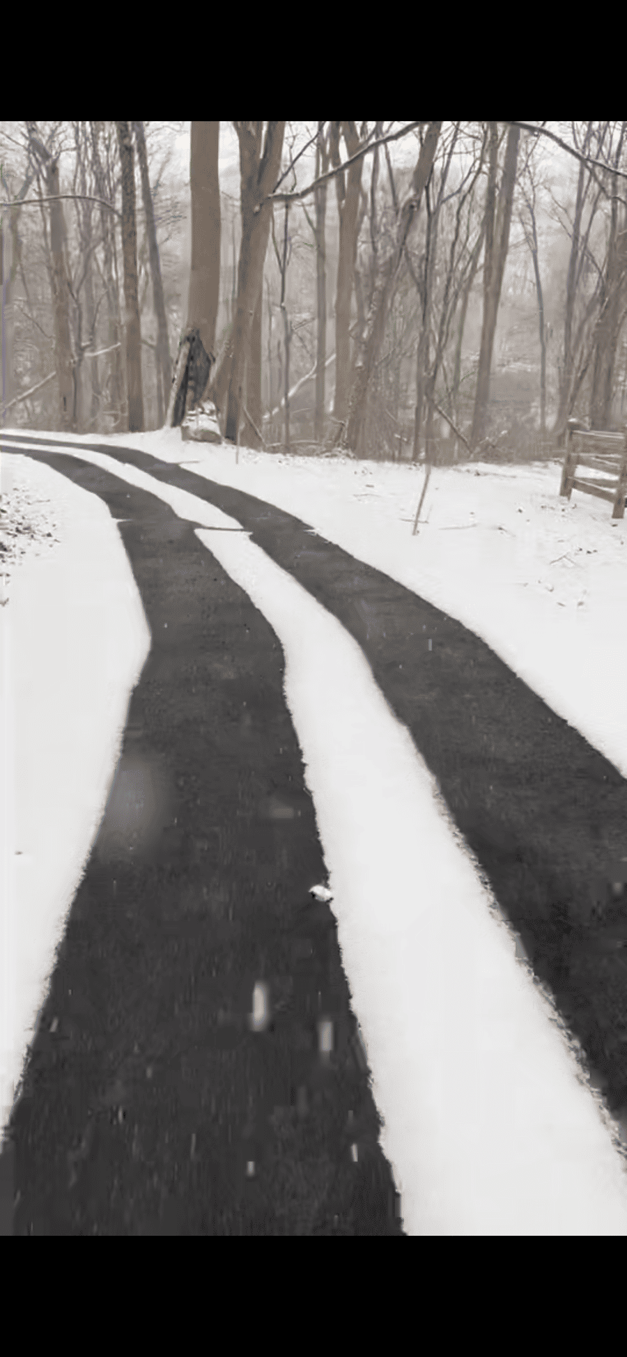 Asphalt Snow Melt tire tracks during winter 1 ELVERSON, PA