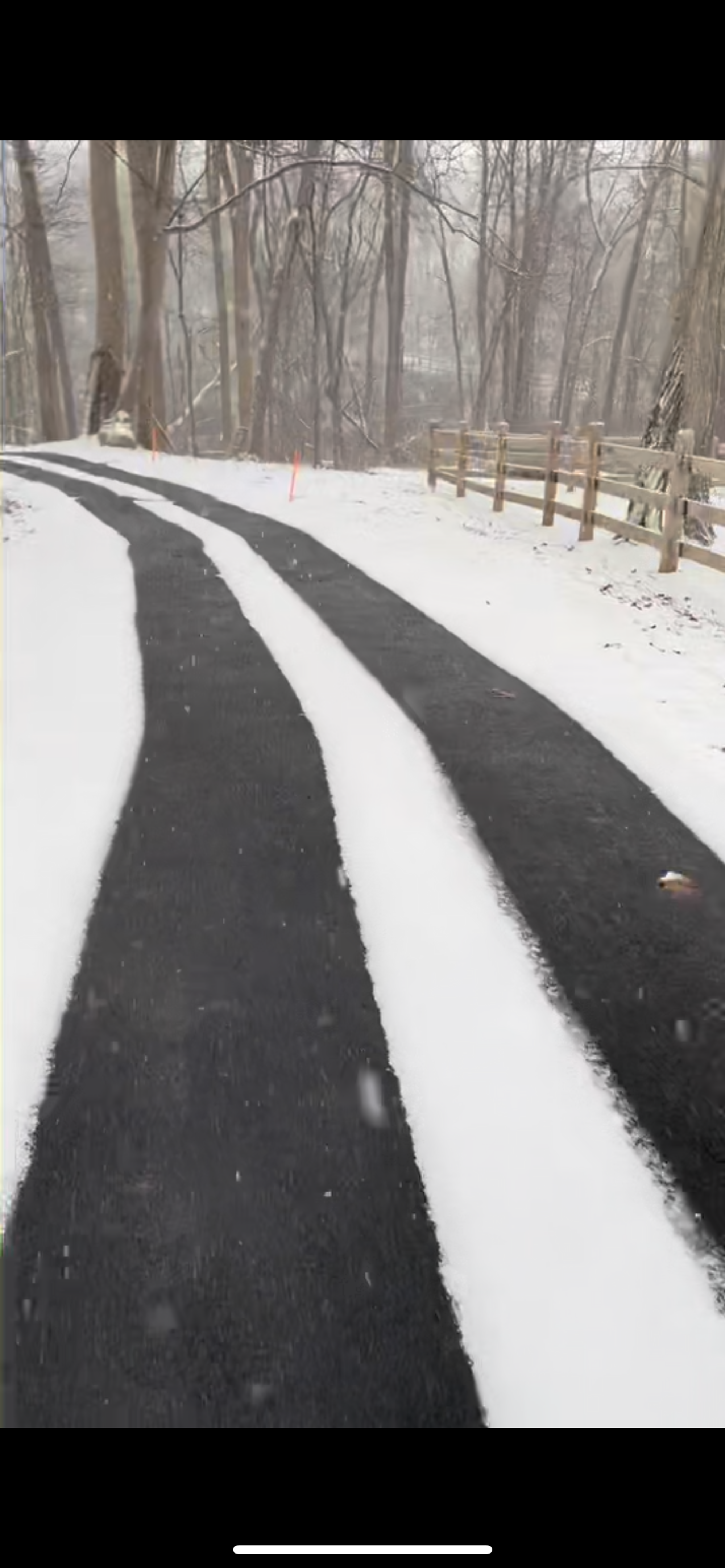 Asphalt Snow Melt tire tracks during winter 2 ELVERSON, PA