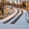 Asphalt Snow Melt Tire Tracks