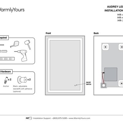 Audrey Led Mirror Installation Instructions (English)