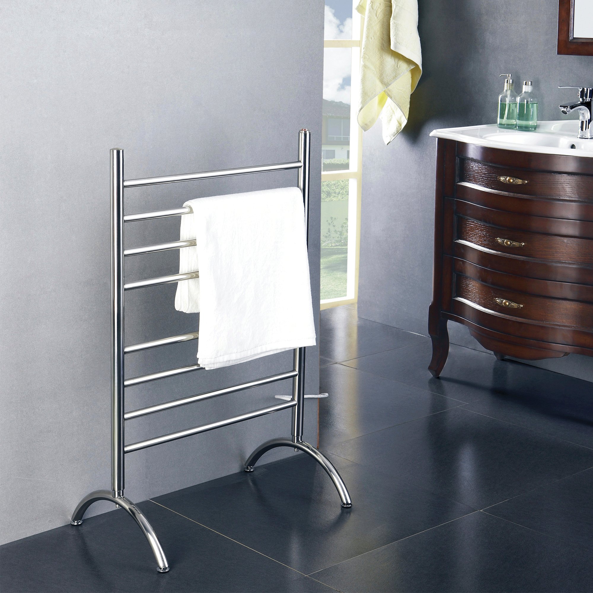 Heat Rails Clothes Drying Rack Free Standing Electric Towel Warmer