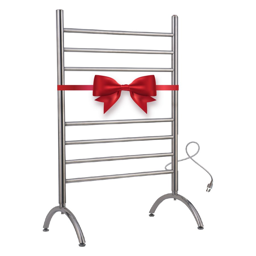 Barcelona towel warmer with a bow