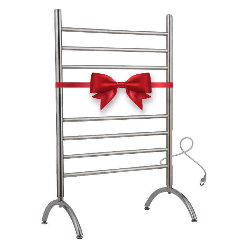 Barcelona towel warmer with a bow