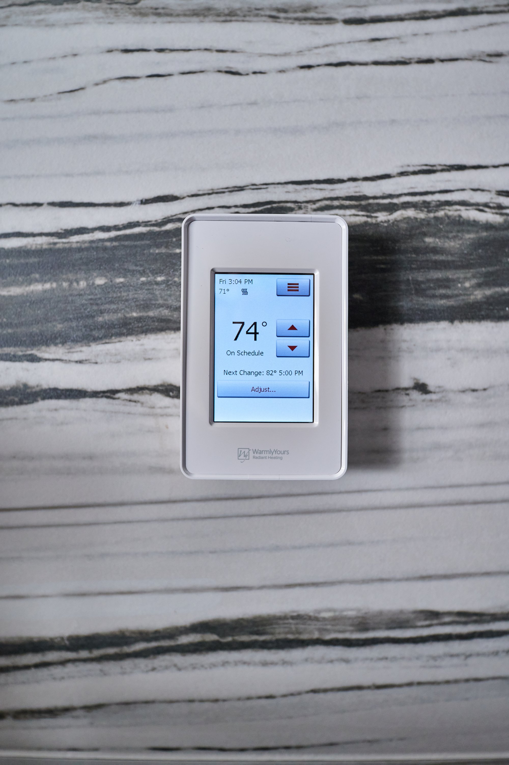 Bargain Mansions floor heating feature with nspire thermostat