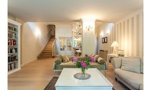 Basement Living Room Lifestyle Stock Photo