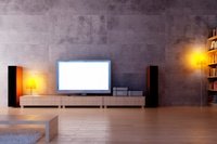 Basement Modern Living Room Lifestyle Stock Photo
