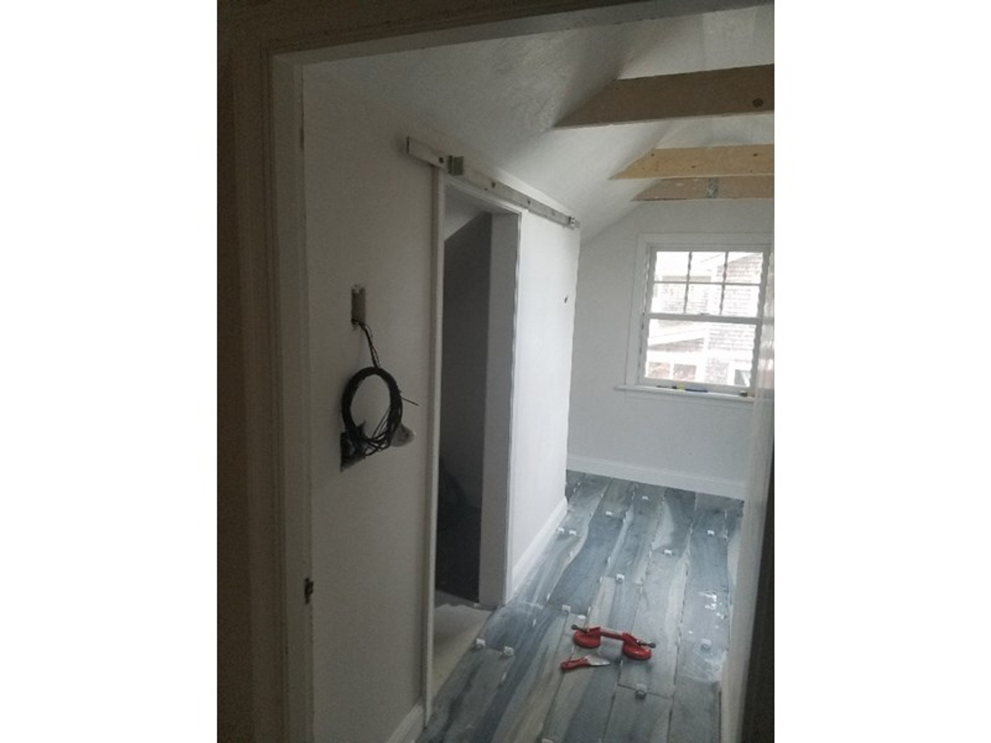Bathroom and Hallway remodel in Attic with radiant floor heating