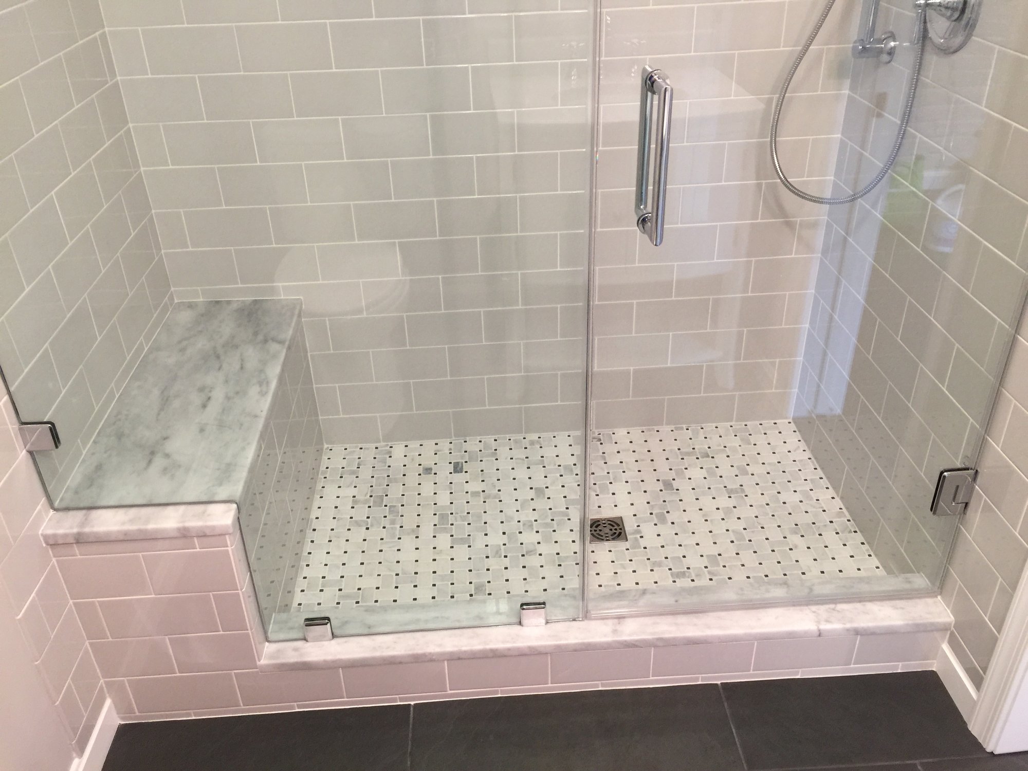 Bathroom featuring electric floor heating under tile for recreation room addition ALEXANDRIA, VA