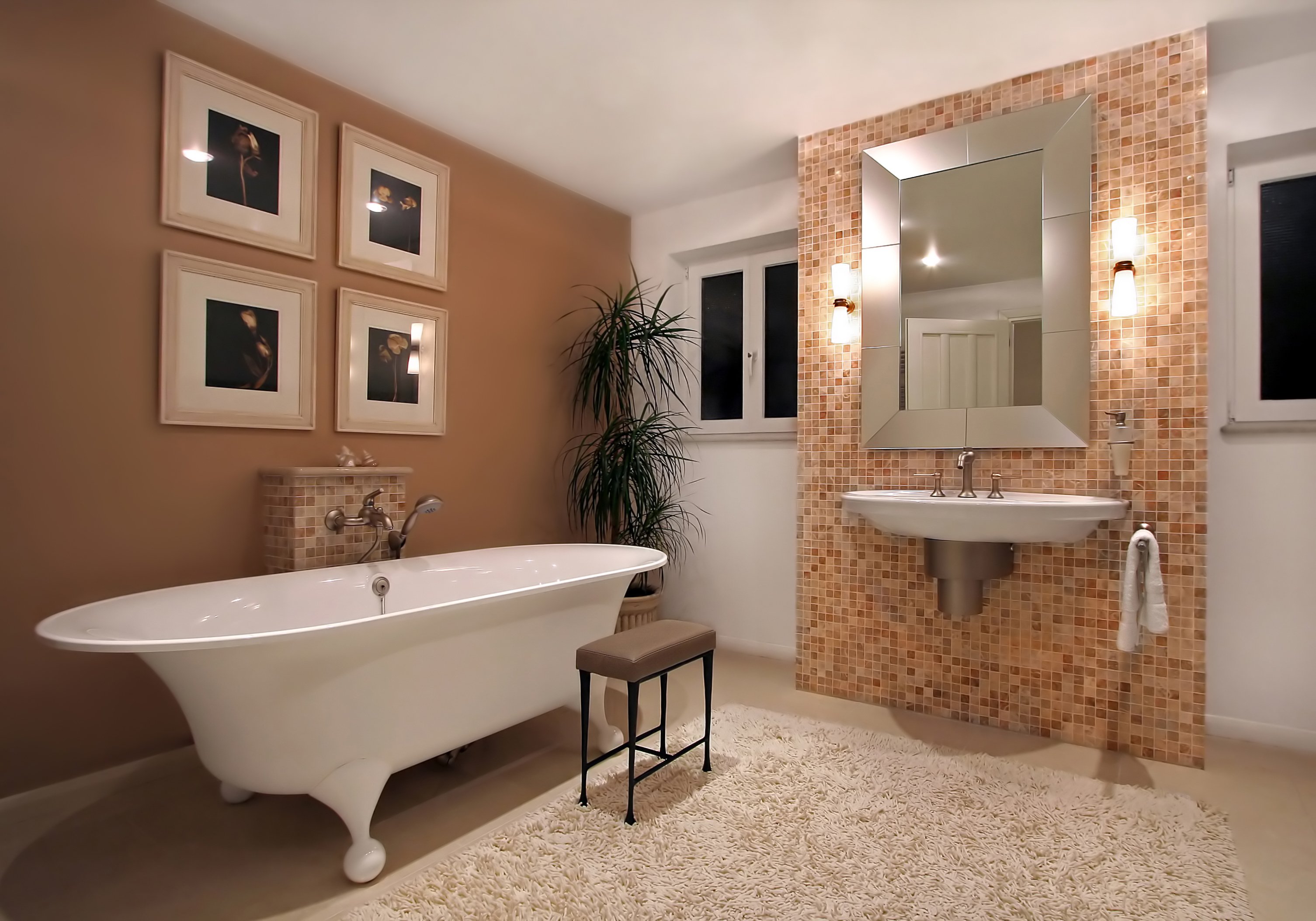 vanity with stone Floor heating by dreammaker of ann arbor