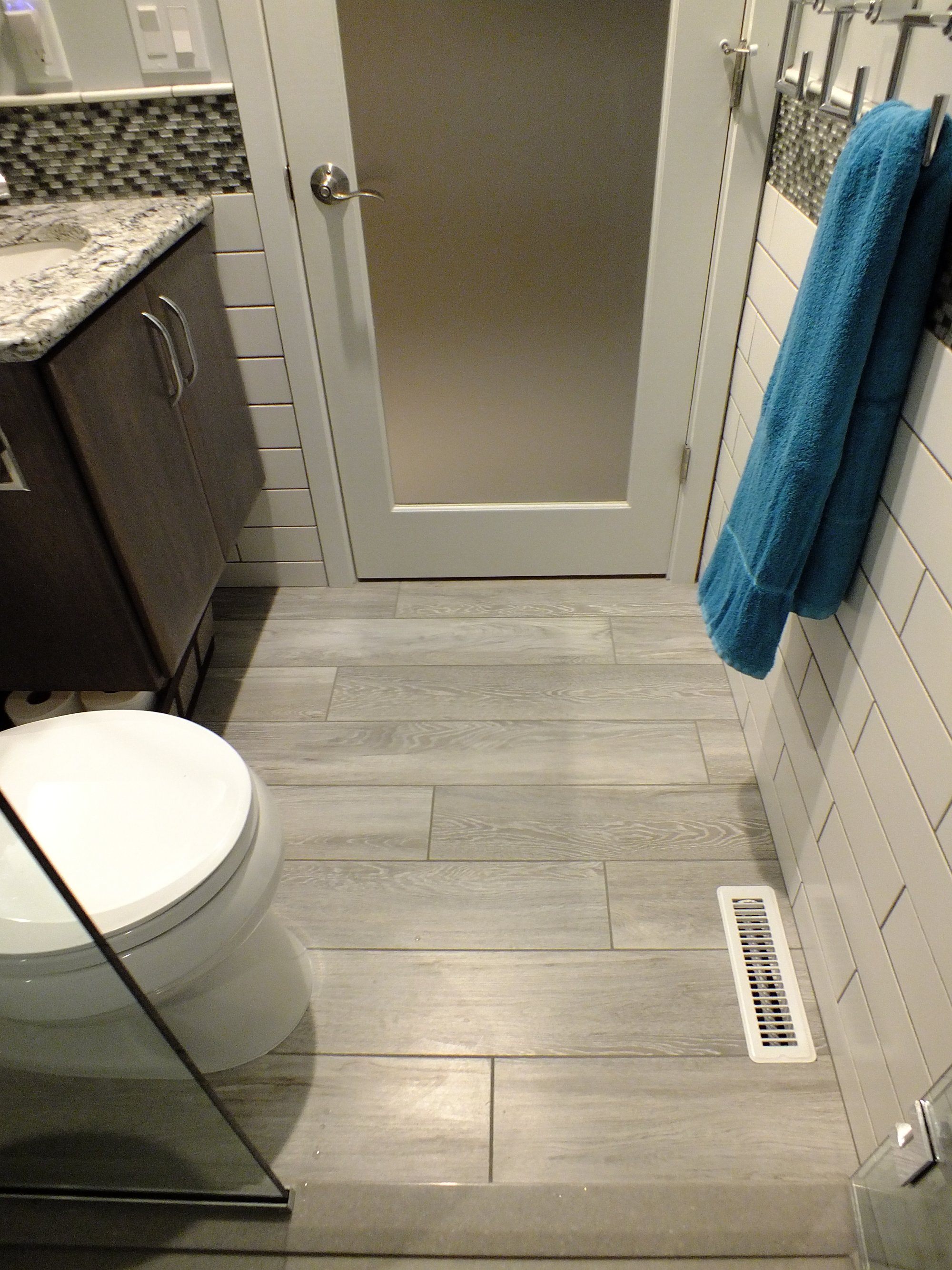 Bathroom Remodel with floor heating for tile