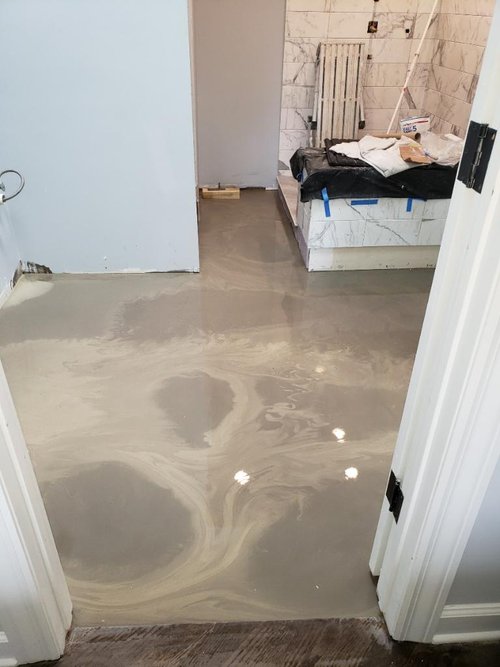 Bathroom remodel with tempzone flex roll floor heating HOFFMAN ESTATES, IL